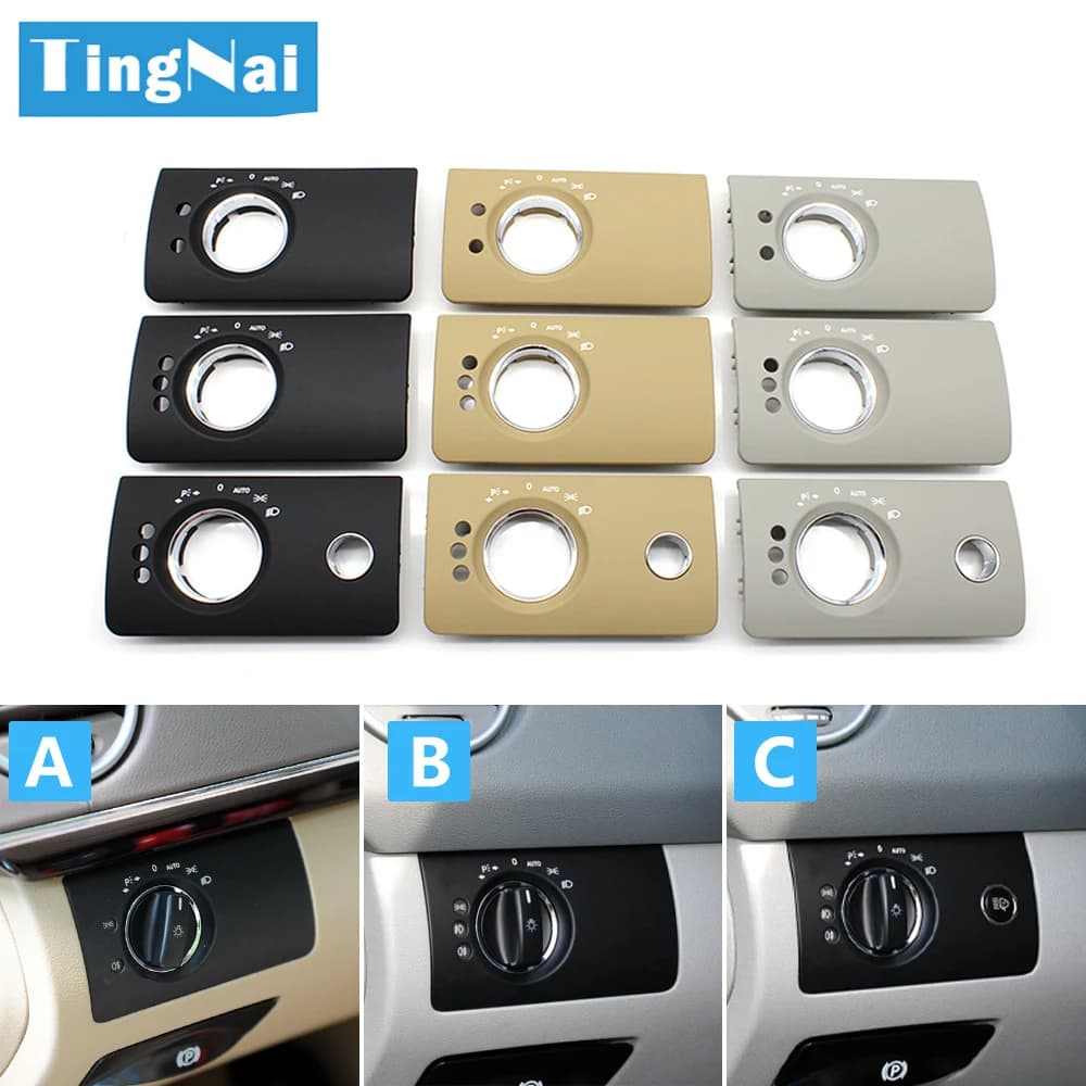 LHD Car Interior Front Left Headlight Switch Trim Cover Replacement For Mercedes Benz W164 X164 ML GL 300 350 450 500 2005-2011