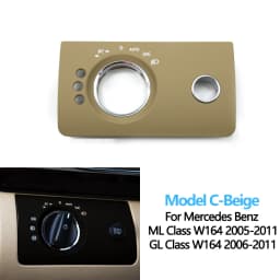 LHD Car Interior Front Left Headlight Switch Trim Cover Replacement For Mercedes Benz W164 X164 ML GL 300 350 450 500 2005-2011