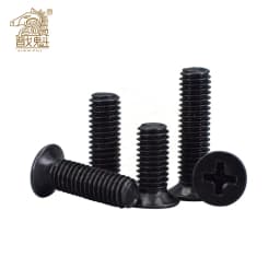 50pcs M1 M1.2 M1.4 M1.6 M2 M2.5 M3 M4 Mini Micro Small Black 304 Stainless Steel Cross Phillips Flat Countersunk Head Screw Bolt