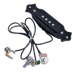 Pre-wired 4 String Single Coil Soundhole Pickup Harness with Volume & Tone Pots for Electric Guitar
