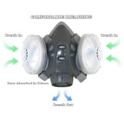 New Anti Dust Mask Full Face Respirator Dual 4-Layer Filters Safety Goggles For Carpenter Polishing Daily Haze Safety Protection