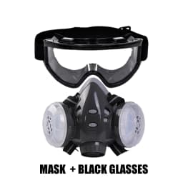 New Anti Dust Mask Full Face Respirator Dual 4-Layer Filters Safety Goggles For Carpenter Polishing Daily Haze Safety Protection