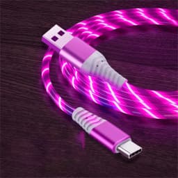 3A Glowing Cable Flowing LED light Micro USB Type C Cables For Samsung iPhone 13 Xiaomi Huawei Mobile Phone Charging Wire Cord