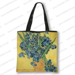 Oil Painting Blossoming Almond Tree / Starry Night Tote Bag Van Gogh Sunflower Women Handbag Canvas Shoulder Shopping Bags