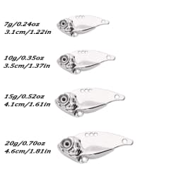 Rotating Sequin Metal VIB 7g 10g 15g 20g Fishing Lure Rotating Tail Vibration Spoon Spinner Bait Crankbait Bass Fishing Tackle