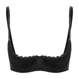 Sexy Lace Bra Women's Lingerie Underwire Half Cup Push Up Brassiere Hot Bra Underwear Bare Exposed Breast Underwire Brassiere