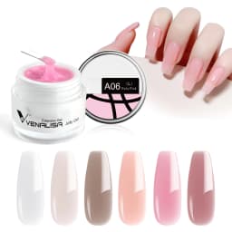 VENALISA Jelly Gel 50ml Pink Nude Collection Not Burning Hard Gel Soak Off UV LED Soft Extension Builder Nail Gel Nail Manicure