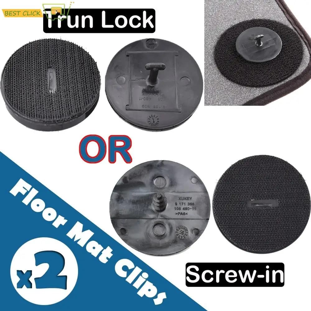 2Pcs Floor Mat Clips for BMW Mini 1 3 Series 5 F10 F11 X5 Car Hook Loop Carpet Fixing OE 07149166609 9171368 106480 Sticker Clip