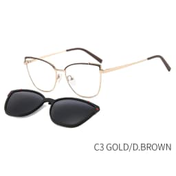 CEOFY Cat Eye Metal Retro Polarized Sunglasses Women Fashion Optical Myopia Eyeglasses Frames Prescription Frame with Clip