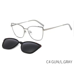 CEOFY Cat Eye Metal Retro Polarized Sunglasses Women Fashion Optical Myopia Eyeglasses Frames Prescription Frame with Clip