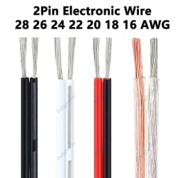 2pin 12V LED Cable 10m 28 26 24 22 20 18 AWG PVC Tinned Copper Electrical Wires For LED Strip Light Extension Speaker Audio
