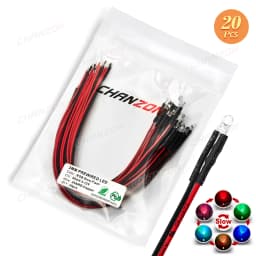 20Pcs 3mm LED Diode 12V White Red Green Blue Yellow RGB Fast Slow Flash Blinking Prewired 5 9 12 V Light Emitting Indicator Lamp
