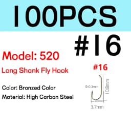 WIFREO 50/100pcs Long Shank Fly Fishing Hooks Dry&Wet&Nymph&Shrimp Caddis Pupa Streamer Fly Hook Fly Tying Fishhook