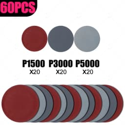 3/4/5 Inch 15-60PCS Round Sand Paper For Sanding Disc Grinder Car Polishing Sander Sandpaper Grit 800 1200 1500 2000 3000 5000