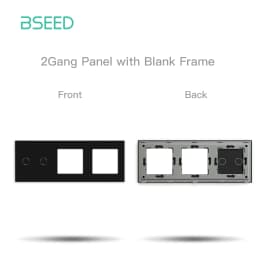 BSEED Crystal Light Switch Panel With Double Wall Socket Frames 228mm Metal Base Included Gass Frame EU Standard