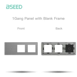 BSEED Crystal Light Switch Panel With Double Wall Socket Frames 228mm Metal Base Included Gass Frame EU Standard