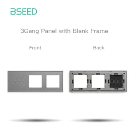 BSEED Crystal Light Switch Panel With Double Wall Socket Frames 228mm Metal Base Included Gass Frame EU Standard