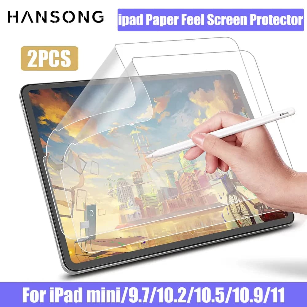 2Pcs iPad Paper Feel Screen Protector for Apple iPad Air11 13 M3 M2 A16 2025 iPad Pro 11 10.2 7/8/9th 10th Gen Air 2 3 4 5 10.9