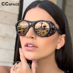 46311 Steam Punk Oval Windproof Goggle Sunglasses Vintage Men Women Shades UV400 Vintage Glasses