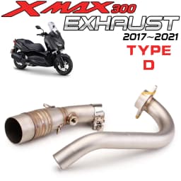 For X MAX 300 XMAX300 XMAX 250 XMAX250 2017 2018 2019 2020 2021 Middle Link Pipe full system Fit All 51mm Exhaust Muffler