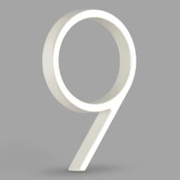 1pc 125mm Floating House Number Outdoor 5 inch White Aluminum Alloy Apartment Door Numbers Mailbox Address Sign #0-9 With Screws