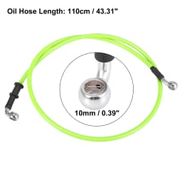 Motoforti Universal 40cm Motorcycle Brake Clutch Oil Hose Line Pipe Green Hydraulic Reinforced Stainless Steel Braided Hose