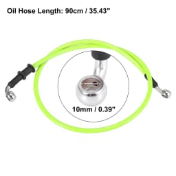 Motoforti Universal 40cm Motorcycle Brake Clutch Oil Hose Line Pipe Green Hydraulic Reinforced Stainless Steel Braided Hose