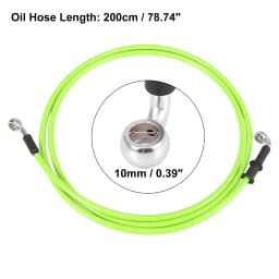 Motoforti Universal 40cm Motorcycle Brake Clutch Oil Hose Line Pipe Green Hydraulic Reinforced Stainless Steel Braided Hose