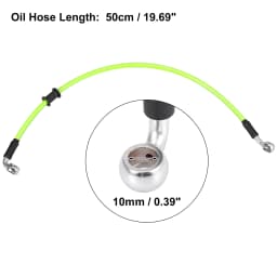 Motoforti Universal 40cm Motorcycle Brake Clutch Oil Hose Line Pipe Green Hydraulic Reinforced Stainless Steel Braided Hose