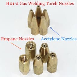 5pcs Nozzles Gas Brazing Torch H01-2 Oxygen Propane Acetylene Liquified Gas for Steel Copper Aluminum Silver Soldering Welding
