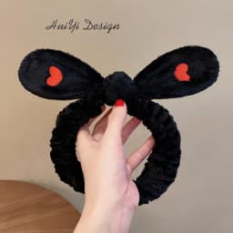 cute carrot Plush face wash hair band winter warm letter rabbit ear headbands fashion bow wide edge girl hair bands headdress
