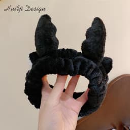 cute carrot Plush face wash hair band winter warm letter rabbit ear headbands fashion bow wide edge girl hair bands headdress