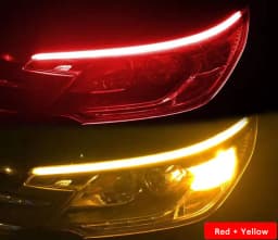 LED DRL Car Daytime Running Light Flexible Waterproof Strip Auto Headlights White 60cm Turn Signal Yellow Brake Flow Lights 12V