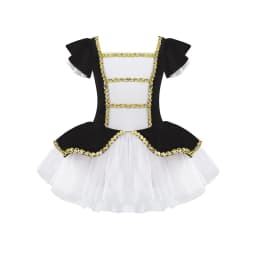 Christmas Elf Tutu Dress Ballet Dance Leotard Kids Girls Figure Skating Dress Sleeveless Mesh Bowknot Sequin Performance Costume