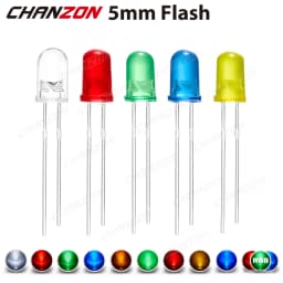 100 Pcs 5mm Led Diode Flashing White Red Green Blue Yellow Rgb Fast Slow Flash Diffused Clear Color Changing Light Emitting Lamp