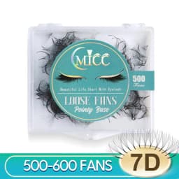 MICC 3D 14D 7mm 20mm Pointy Base Medium Stem Slim Thin Premade Volume Loose Fans Lashes Russian Fan Eyelash Extensions Faux Mink