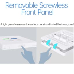 AMPCOM 86-type Wall Faceplate With Mounting Junction Box , Networking Telephone Socket Outlet Mount Panel For RJ45 RJ11 Module