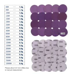 30 Pcs 2 Inch 50mm Purple Sanding Discs Wet Dry 60-10000 Grit Hook&Loop Aluminum Oxide Sandpaper for Drill Grinder Rotary Tools