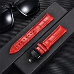 REMZEIM Watch Accessories Watch Strap 18mm 20mm 22mm 24mm Cow Leather Watch Band Blue Green Red Brown Black Watchband