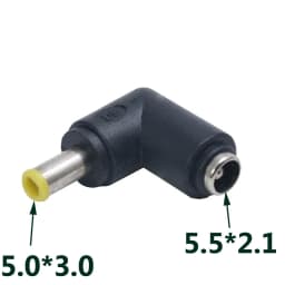 DC Connector 5.5 X 2.1MM Female Power Adapter to 3.0×1.35, 5.0*3.0, 4.0×1.7, 5.5×2.1, 5.5×2.5, 6.3×3.0, 6.0×4.4MM Male 90 Degree