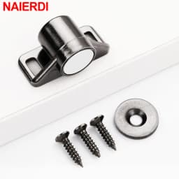 NAIERDI Strong Magnetic Cabinet Door Catches Silver Magnetic Cabinet Catches Powerful Magnet Door Closer Door Hardware