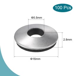 100pcs Bonded Sealing Washers Stainless Steel EPDM Rubber Backed Screw Gasket, Serves As A Cushion Protecting From Vibration