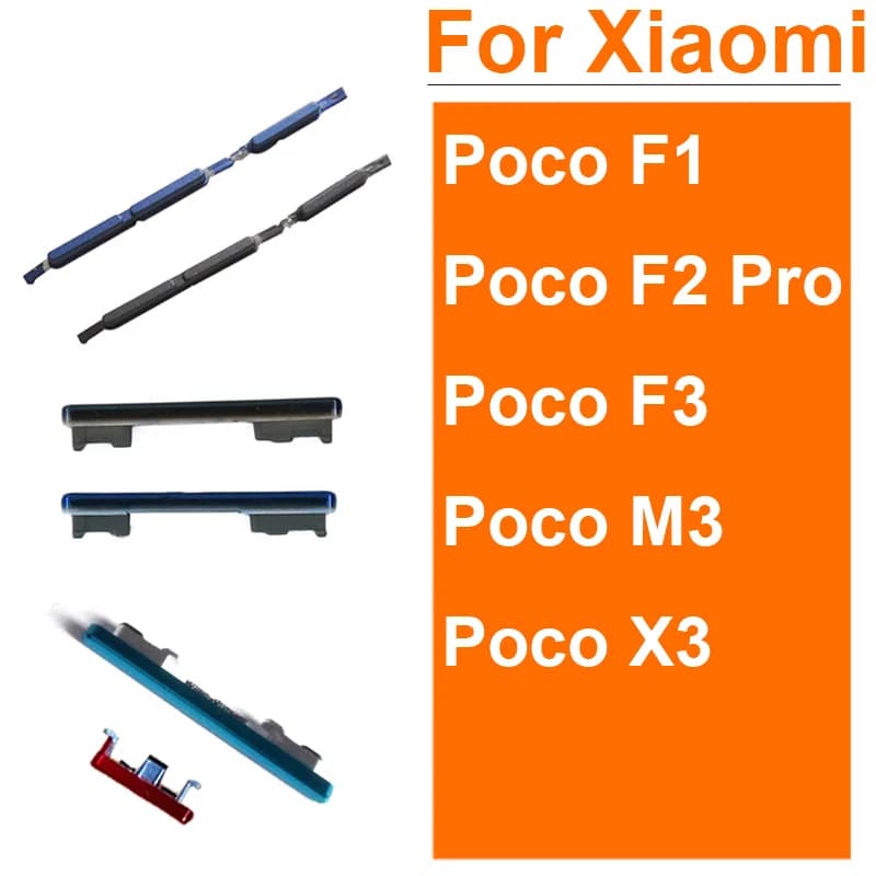 Power On/Off Side Button For Xiaomi Poco F1 F2 F3 M3 X3 Volume Audio Control Side Key Button Repair Replacement Parts