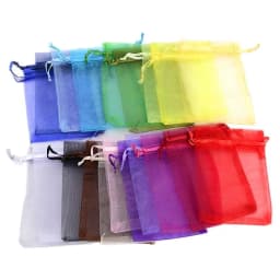 50Pcs/lot Organza Bag Jewelry Tulle Drawstring Bag Jewelry Packaging Display & Jewelry Pouches Wedding Gift