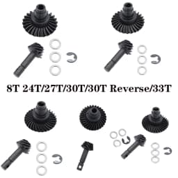 8T 24T/27T/30T/33T Steel Helical Bevel Axle Gear for 1/10 RC Crawler Axial SCX10 II III 90046 axi03014 RBX10 Capra 1.9 utb