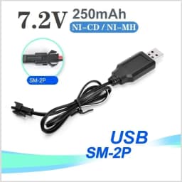 7.2V Battery Charger for NiCd NiMH Battery Input 100V-240V with Tamiya KET-2P Plug Charger for RC Toys 7.2V Charger with SM Plug
