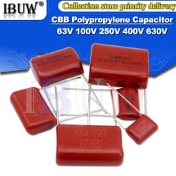 10PCS 63V 100V 250V 400V 630V CBB Polypropylene film capacitor 100PF 220PF 470PF 10NF 1UF 22NF 100NF 220NF 330NF 470NF 680NF