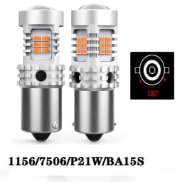 AUXITO 2x 1156 BAU15S PY21W LED Canbus No Hyper Flash BA15S P21W LED Bulb T20 W21W 7740 LED Lamp Bulbs Car Turn Signal Light 12V