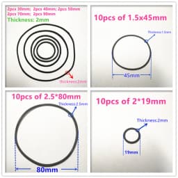9 Sizes Silicone Rubber Band Pulley Transmission Engine Drive Round Beslts Tape DIY Toy Module Car Motor Stretch Drop Shipping