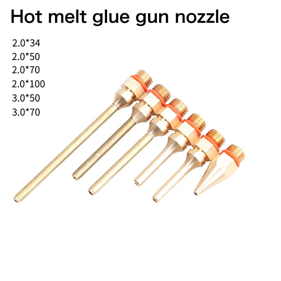 2Pcs/lot Large and Small Diameter Hot Melt Glue Gun Nozzle 2.0x70mm 3.0x50mm 2.0x50mm Pure Copper Long Short Glue Gun Nozzle